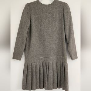 Wool dress, knee length, size 6, grey black